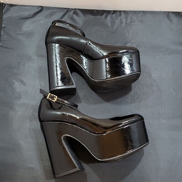 BRAND JESSICA SIMPSON WOMEN'S SIANTAR PATENT EMBOSSED PLATFORM HEELS - Picture 6 of 16